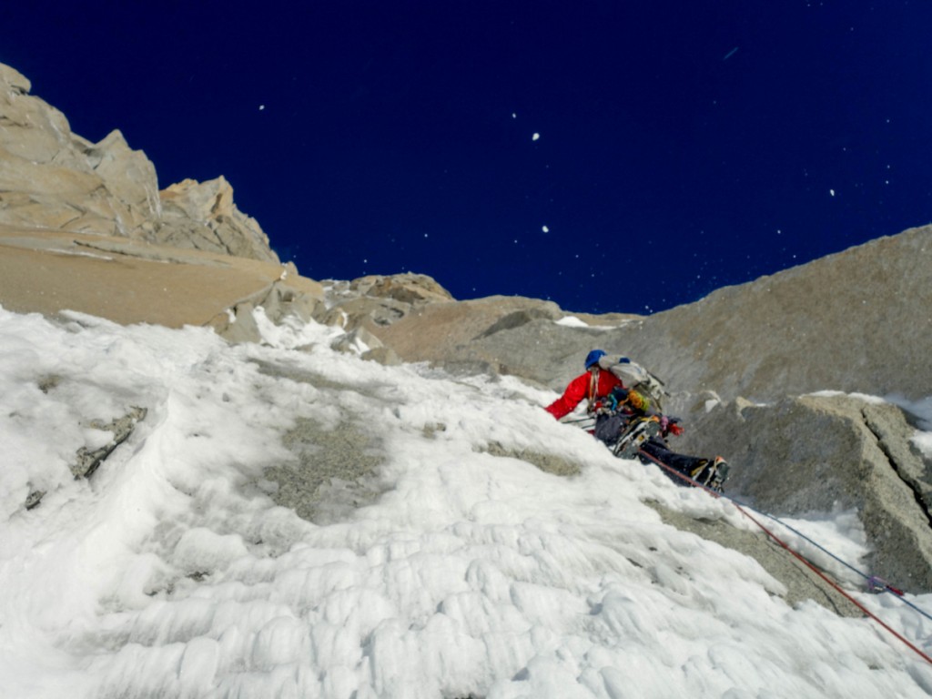 Matej v prvem raztežaju smeri Jardines Japoneses 